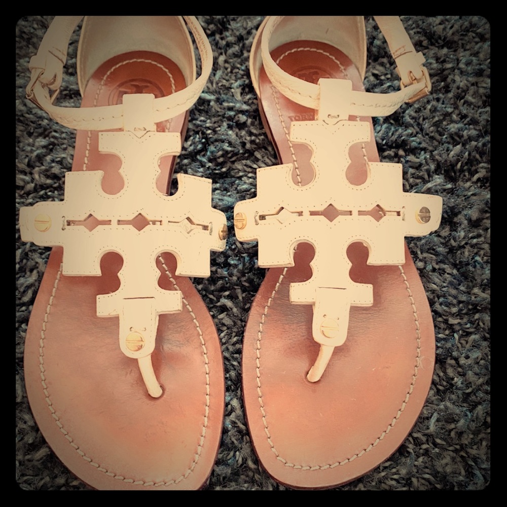 White Tory Burch Sandals